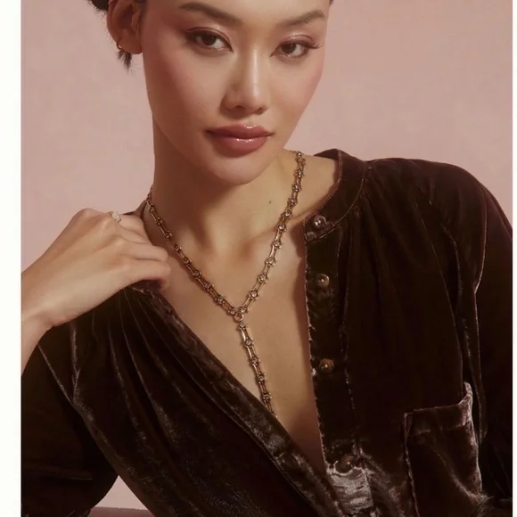 NWT Anthropologie Pilcro Velvet Femme Buttondown Shirt - Picture 4 of 7